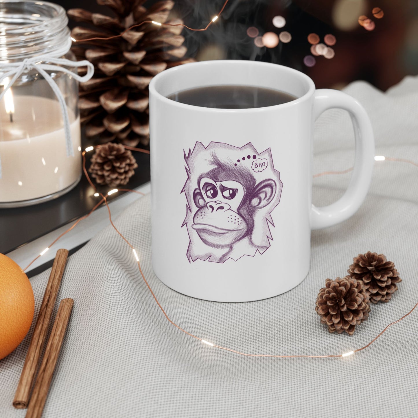 Whimsical Ape Ceramic Mug